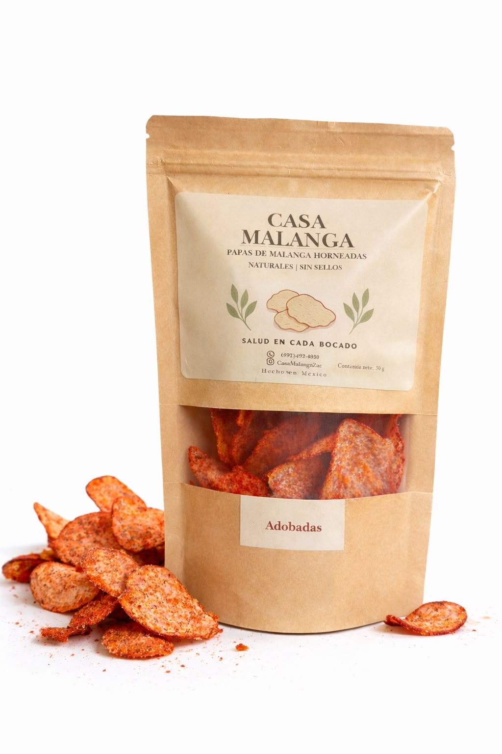 Papas de Malanga Horneada Sabor Adobadas 50g Snack Saludable